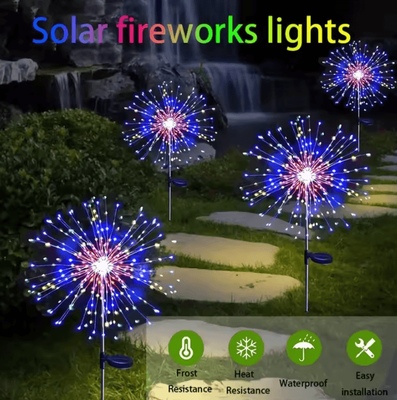 Inspire Curations LED Solar Firework Garden Light Outdoor Starburst Landscape Stake rgb 200led