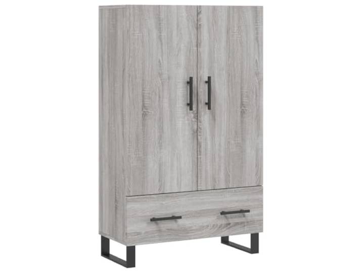 KGFHERENB Highboard Grau Sonoma 69.5x31x115 cm Holzwerkstoff Metall Moderne Anrichte für Wohnzimmer und Flur, mit geschlossenen Türen, eleganten Griffen sowie hoher Standfestigkeit.