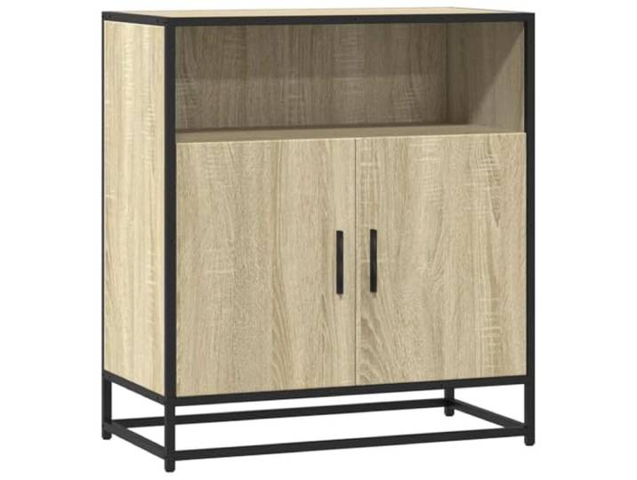 KPOTUERTU Sideboard Sonoma-Eiche 68x35x76 cm Holzwerkstoff Metallgestell, ergonomische Griffe, viel Stauraum, für Bad, Küche, Flur, Büro, Esszimmer