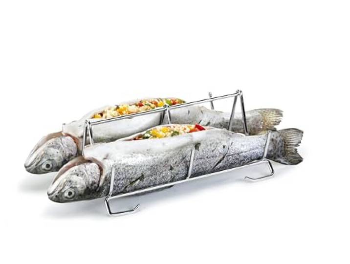 Tescoma Fisch Grillhalter für zwei Fische, Fischhalter aus Edelstahl