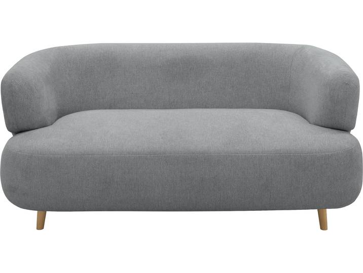 2-Sitzer HOME AFFAIRE Tistam Runde Form , grau, B:160cm H:73cm T:86cm, 95% Polyester, 5% Nylon, Sofas, 2-Sitzer, perfektes Einzelstück, organische Form, Füsse aus massivem Holze
