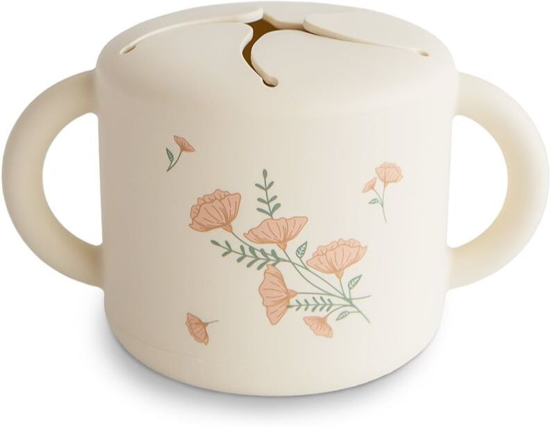 Mushie Baby Snack Cup Cup for snacking Pink Flowers 1 pc
