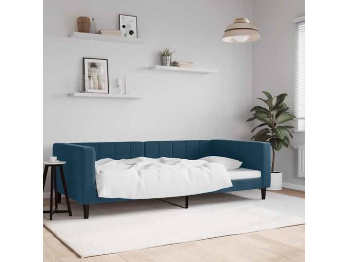 Lit de repos bleu 100x200 cm velours 354014