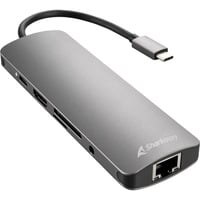 USB 3.0 Type C Combo Adapter, Dockingstation dunkelgrau