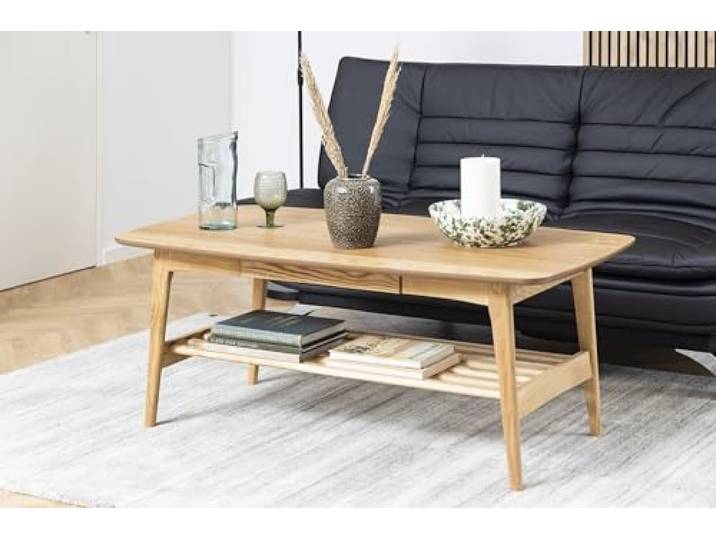 möbelando Couchtisch >Emma< in Eiche, MDF - 130x51x70cm (BxHxT)