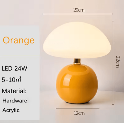 Inspire Curations USB Decorative Table Lamp Modern LED Night Light For Bedroom, Desk & Home Decor orange d12cm wh