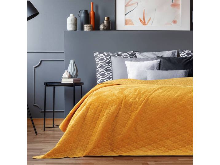 Couvre-lit Aila II 200 x 220cm Jaune/Miel Tissu