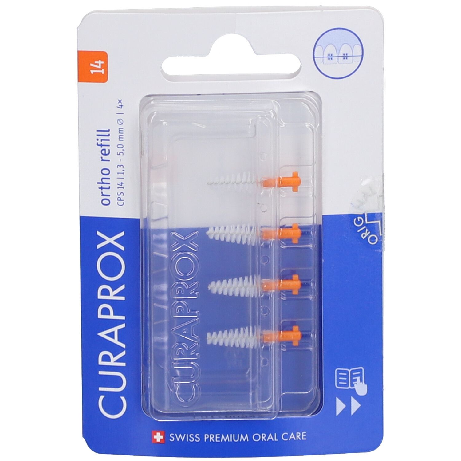 Curaprox CPS 14 Interdentalb.ortho 1,3-5 mm 4 St Zahnbürste