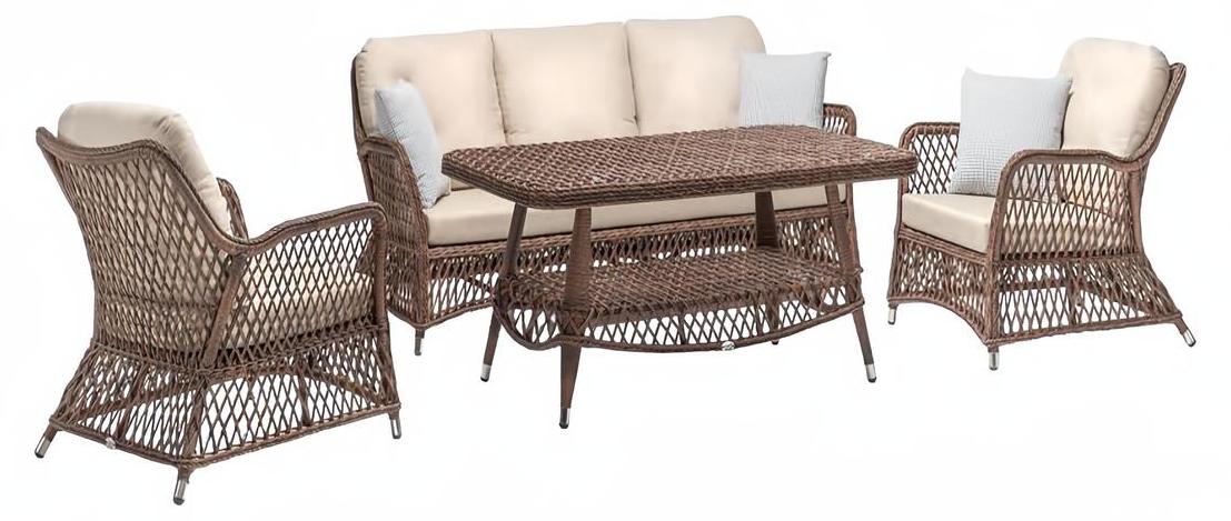 Rattanmöbel Garnitur Terrassenmöbel Gartenlounge Balkonmöbel Loungemöbel 3tlg