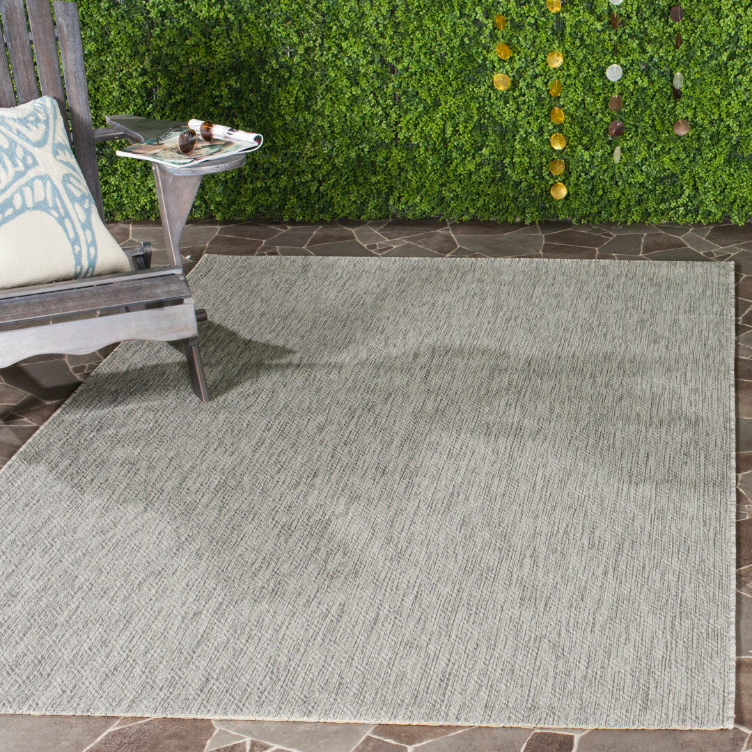 Bloomsbury Market Mccullough Solid Colour Indoor / Outdoor Area Rug Gray Rectangle 201 x 290 cm