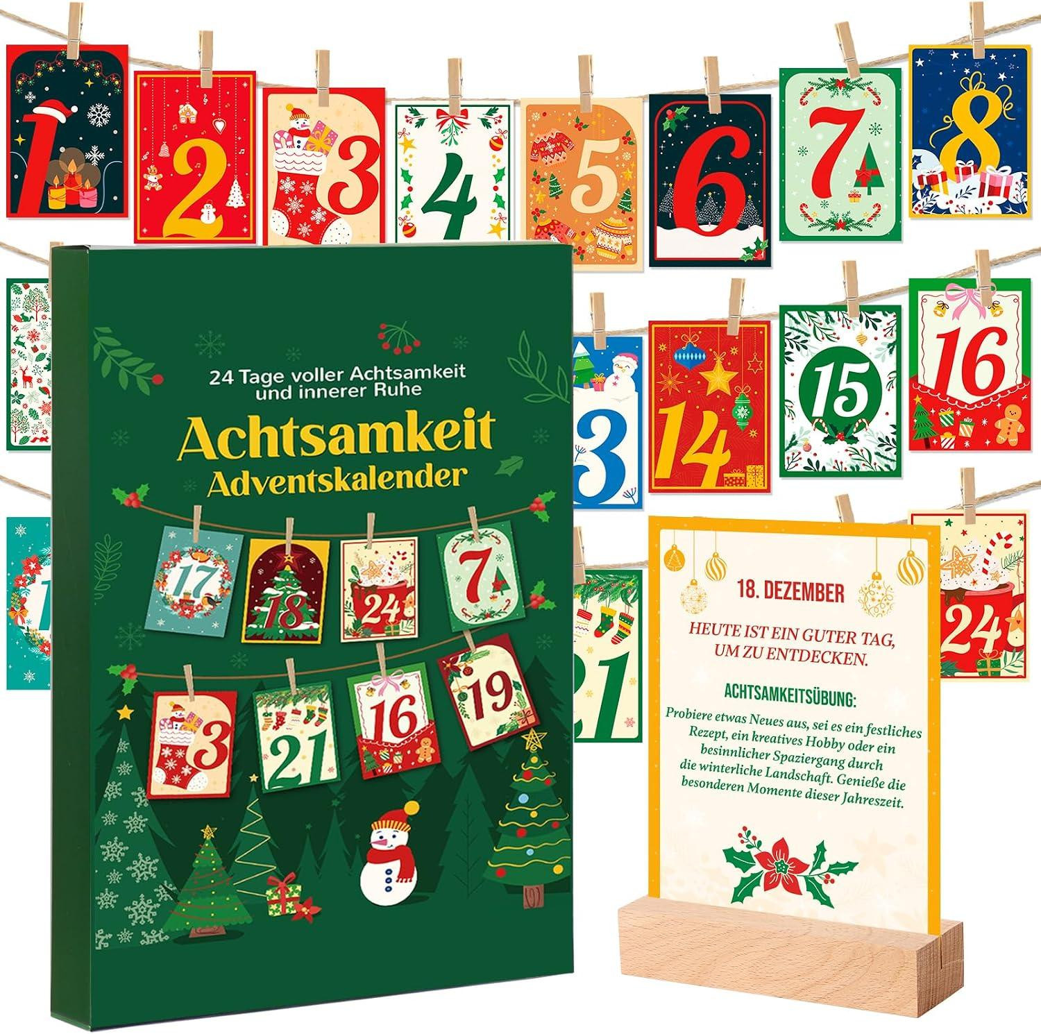 oCreon Adventskalender met mindfulness oefeningen voor volwassenen om op te hangen