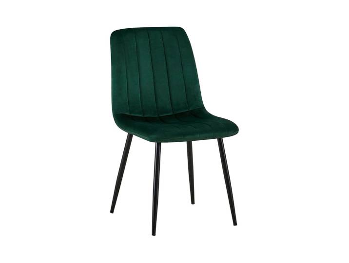 Chaise à manger tapissée en velours Vert