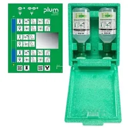 PLUM Augenspülstation Wandbox inkl. 2 Flaschen 500ml mit Spiegel