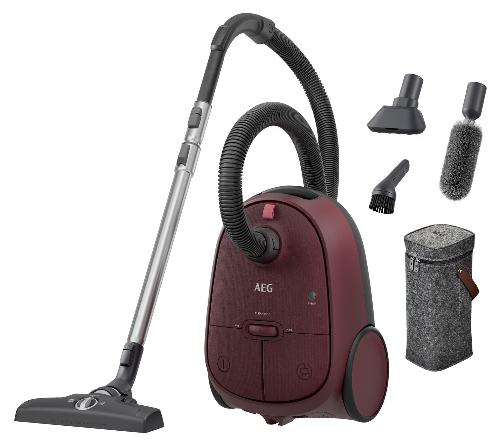 AEG CLEAN 6000 stofzuiger met zak, model AB61CDRTD, rood