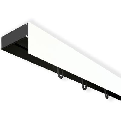 Gardinenschiene SN DECO GROUP "Vorhangschiene SH mit Blende", weiß (schwarz, weiß), L:220cm T:4,7cm, Kunststoff, Gardinenstangen, Gardinenschiene