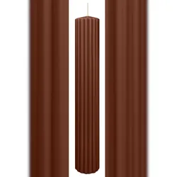 Wiedemann Kerzen Rillen Kerzen Kastanie 300 x Ø 45 mm, 4 Stück