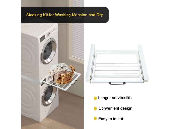 Kit d'empilage de support de Machine à laver avec étagère coulissante, convient pour Machine à laver et sec