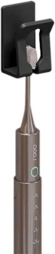 INF Support mural pour brosse à dents sans perçage - Aluminium spatial noir, clip en U, drainage inversé, grande capacité