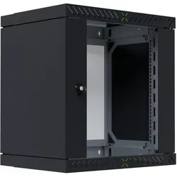 EFB Elektronik EFB 19inch 48.26cm wall-mounted housing X-Rack with glass door 400-600mm 12U black RAL9005 (12 HE, 19 Zoll Rack), Serverschrank, Schwarz