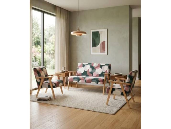 Family Meble Sitzgruppe Soler Design – Zweisitzer-Sofa und 2 Sessel im Retro-Stil – Variante Design Gabo 8