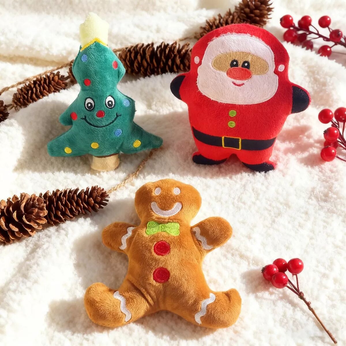 INF Arbre de Noël Jouet pour Chien - Jouet à Mâcher en Peluche avec Son pour la Dentition et le Jeu