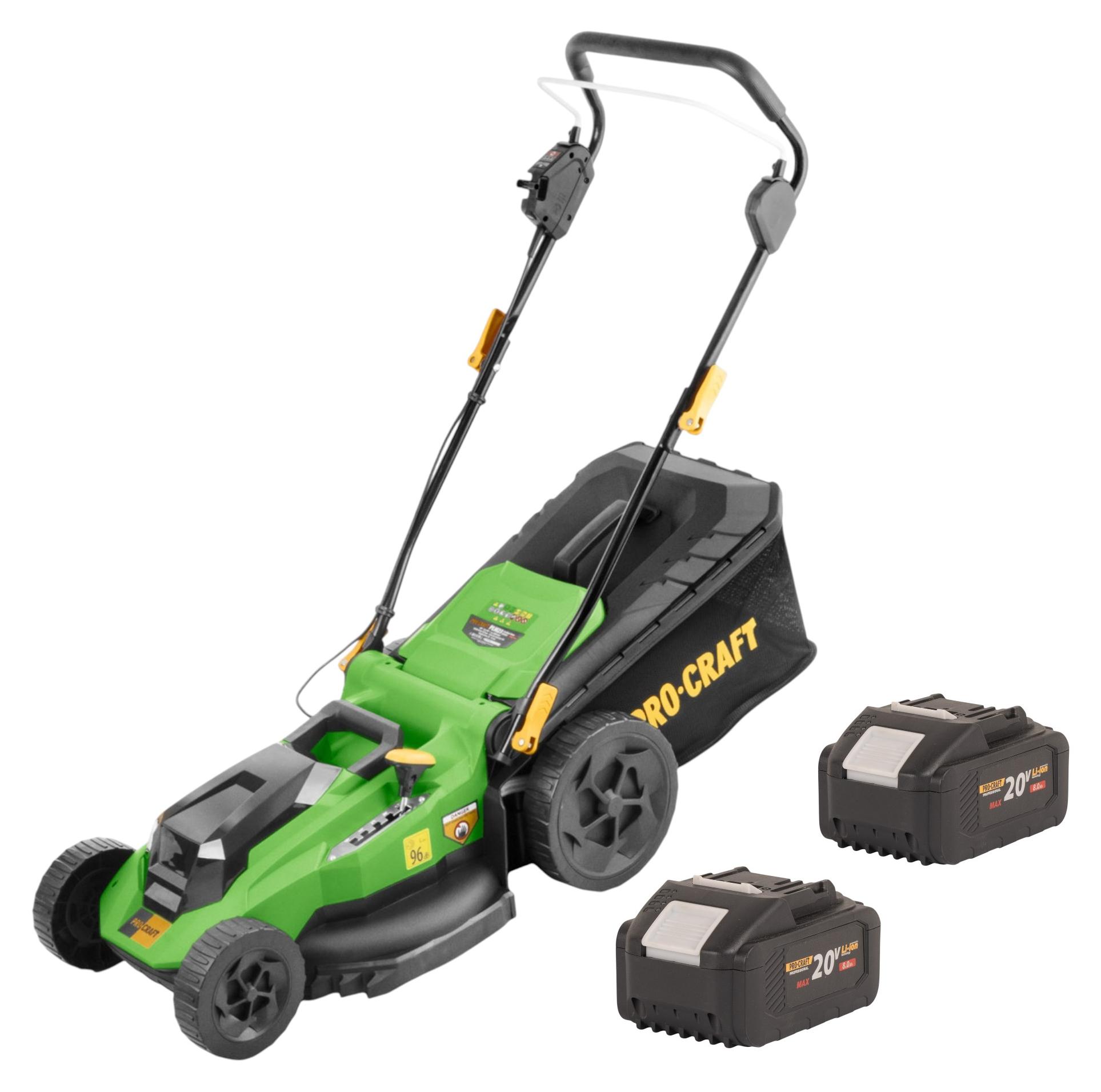 Procraft PLM23bb Akku Rasenmäher 40 V ( 2x 20 V ) 430 mm Brushless + 2x Akku 8,0 Ah - ohne Ladegerät