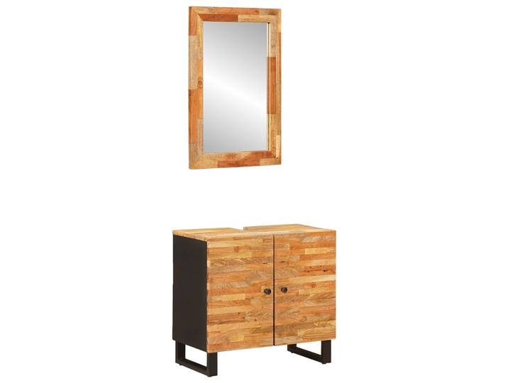vidaXL Badezimmer Sets 2 Stk. Natur Massivholz Mango