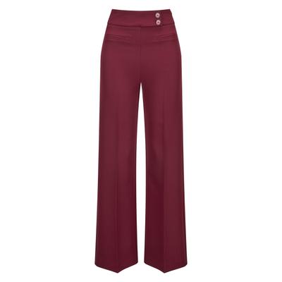 Stoffhose NICOWA "COREANA", Damen, Gr. 38, Normalgrößen, dunkelrot, Elegant, modern fit, Hosen Stoffhose, aus Twill