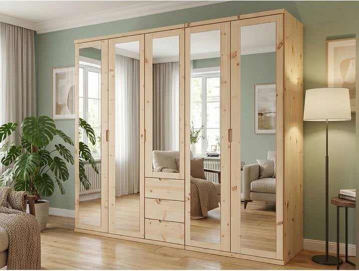 Zirbenschrank „Sandra“ 5-türig Massivholz Zirbe