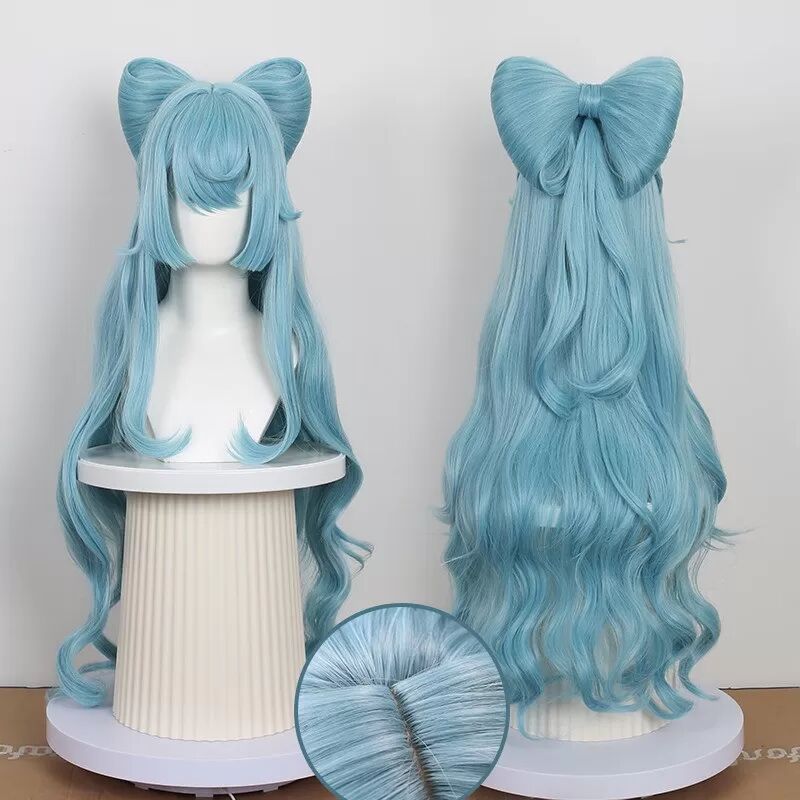 INF Perruque Cosplay Bleu Ciel - Fibre Haute Température, Réglable, Style Anime