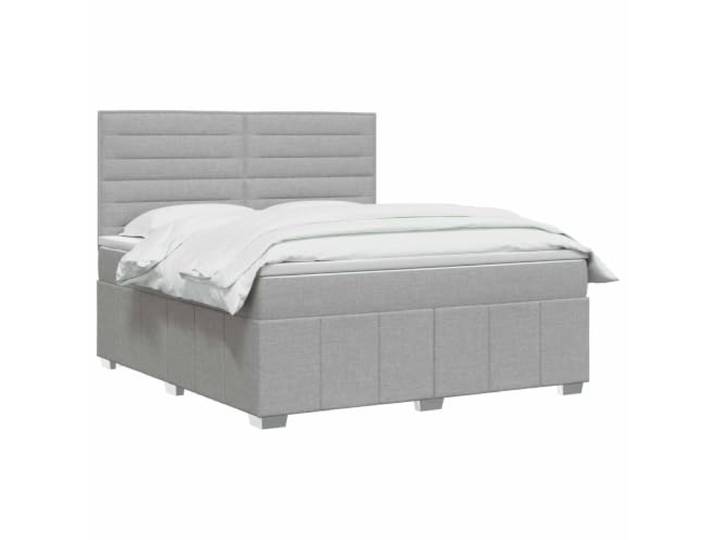 vidaXL Boxspringbett mit Matratze Hellgrau 180 x 200 cm Stoff Stelle die Höhe auf 78/88 cm ein. Die perfekte Balance für alle Schlafpositionen