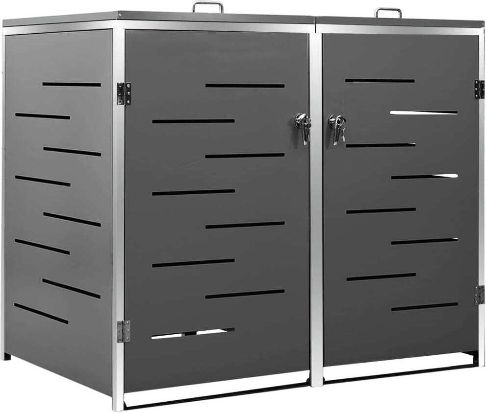 Mülltonnenbox für 2 Tonnen 138x77,5x115 cm Edelstahl