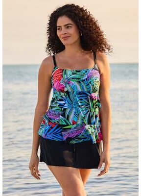 Plus Size Women's Faux Ruffle Skirtini by Longitude in Jungle Boogie (Size 24)