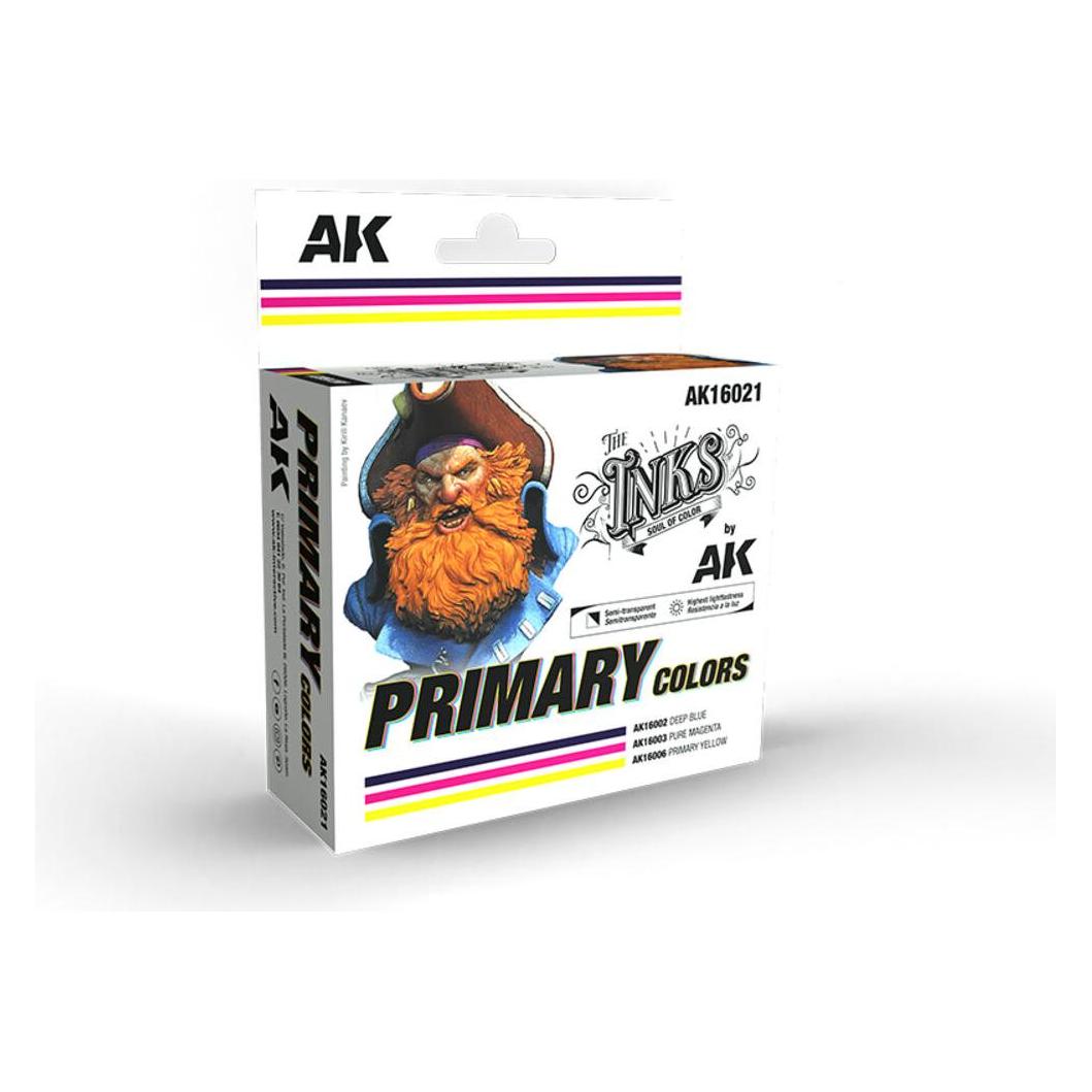 AK Interactive Set de : The Inks - Primary Colors (Set de 3 Ref.) (30 ml) (AK16021)