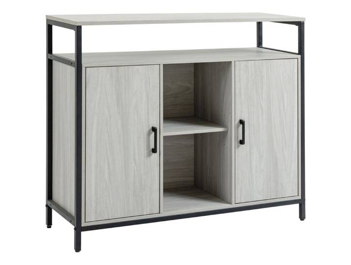 CollaHausse Buffet Moderne 2 Armoires Étagères Bois pour Cuisine et Entrée 100x34x87 2 cm Gris Clair