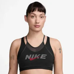 NIKE One Medium-Support Sport-BH Damen 010 - black/smoke grey/university red M