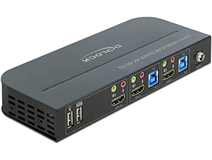 Delock HDMI KVM Switch 4K 60Hz met USB 3.0 en audio