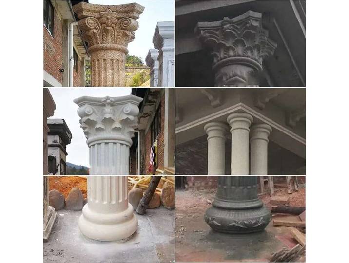 Tête de colonne romaine européenne et pied, moule en ciment, Villa, porte de jardin extérieure, clôture, capuchon de colonne en béton épais et moule de pied
