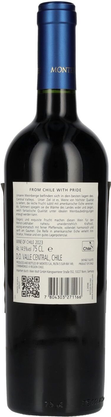 Montes Weine Montes MERLOT Reserva 2023 14,5% Vol. 0,75l