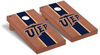 Skip's Garage Texas El Paso UTEP Miners Rosewood Cornhole Board Set