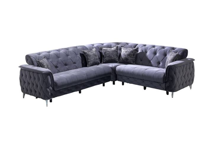 Villa Möbel Ecksofa Sucre Anthrazit, 1 Teile, mit Stauraum