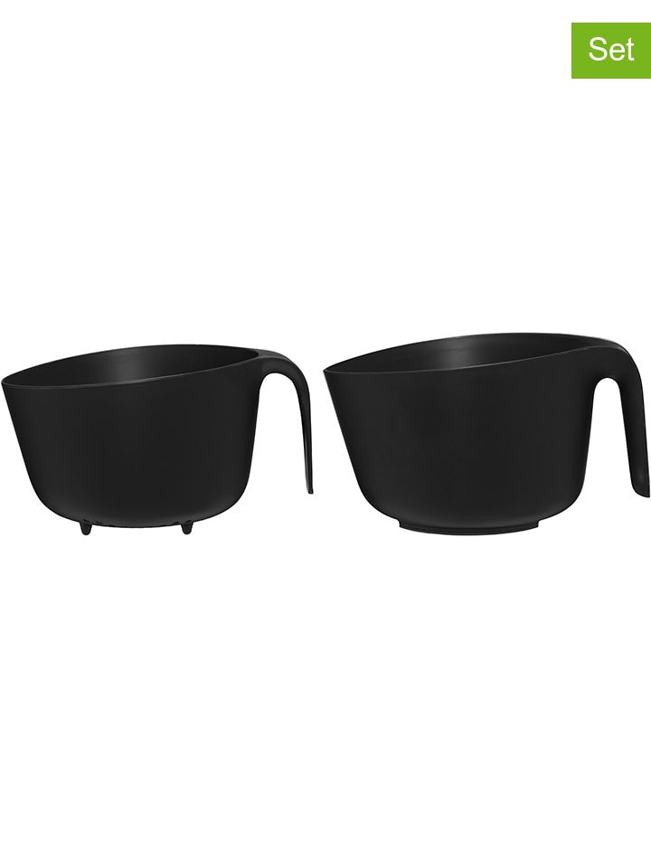 Maku 2tlg.Set: Schüssel mit Sieb in Schwarz - (H)12,8 cm - onesize