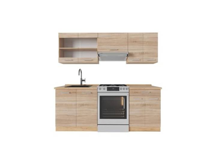 Vicco Küchenzeile R-Line, Sonoma/Goldkraft Eiche, 200 cm
