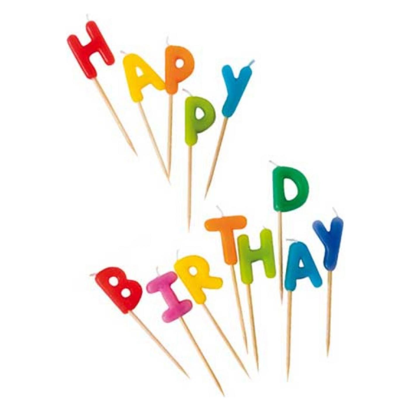 Magni Kerzenset Happy Birthday 13er bunt 7,5cm (9191)