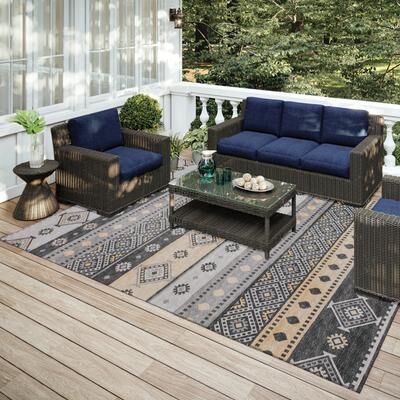 Addison Rugs Addison Indoor/ Outdoor Yuma Southwest Boho Washable Rug