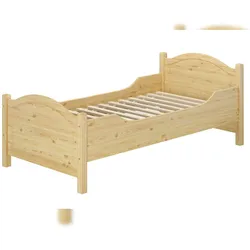 Erst-Holz Seniorenbett extra hoch Rollrost 100x200 Massivholz Holzbett Einzelbett Gästebett 60.40-10