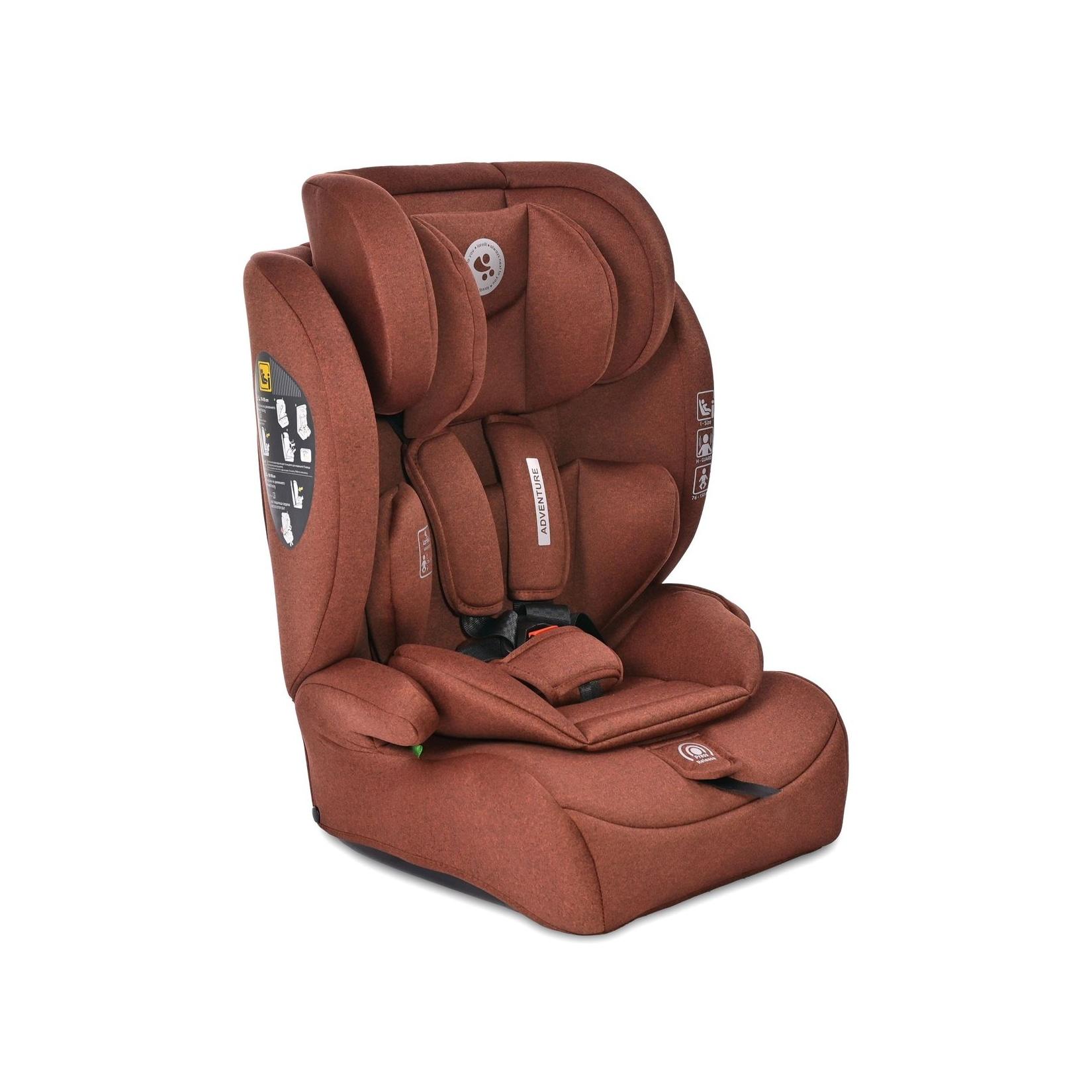 Lorelli Kindersitz i-Size Adventure (76-150 cm) Kopfstütze verstellbar bis 36 kg braun