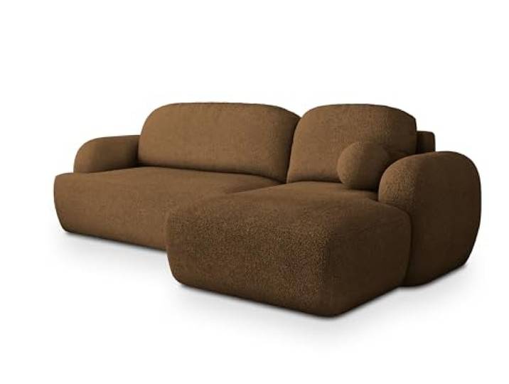 Masseno Ecksofa MODENZA N R-S mit Schlaffunktion L-Form, Sofa mit Bettkasten, Wohnzimmersofa, Couch, Soffa, Bettsofa, Couchgarnitur- Braun, Now OR Never 56