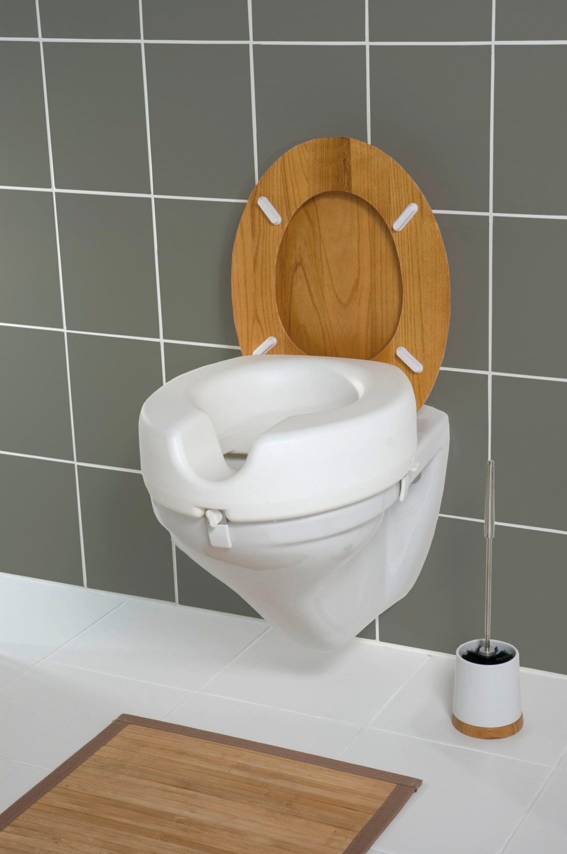 WC-Sitz WENKO "Secura", weiss (weiß), B:41,5cm L:17cm, Kunststoff, WC-Sitze, WC-Sitz, Sitzerhöhung weiß Einheitsgröße