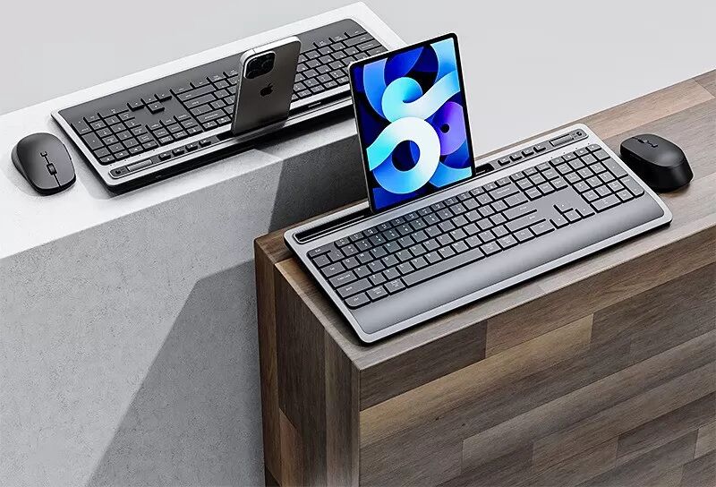 INF 2.4G Drahtlose Tastatur und Maus Combo mit Lautstärkeregler und Ergonomischem Design